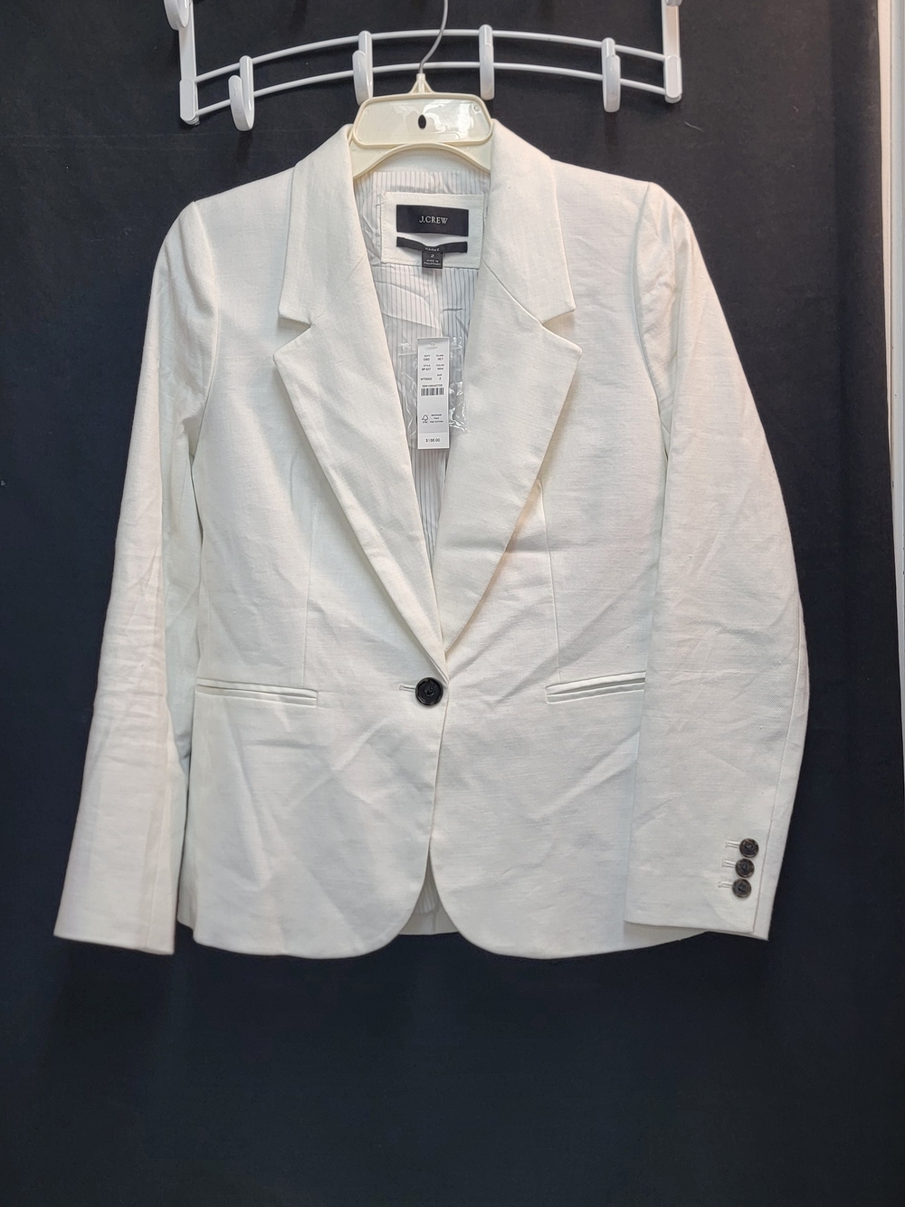 J. Crew Women's Off-White Single-Button Blazer